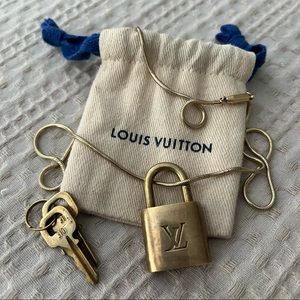 Authentic Louis Vuitton Brass Lock & Keys Necklace